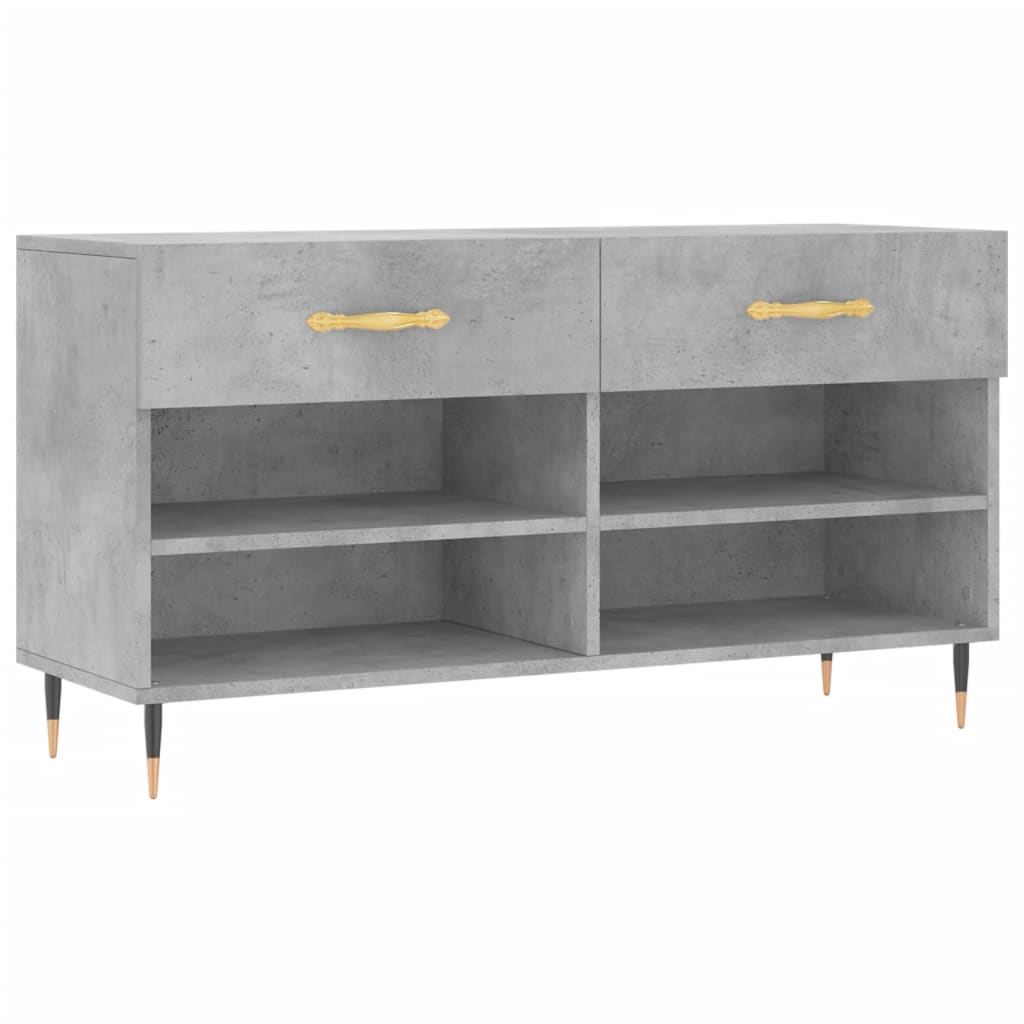 Skobenk betonggrå 102x35x55 cm konstruert tre