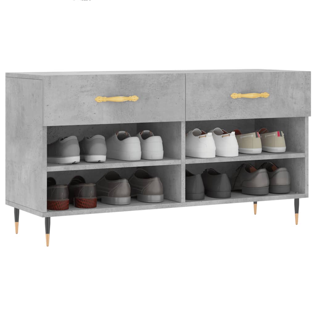 Skobenk betonggrå 102x35x55 cm konstruert tre