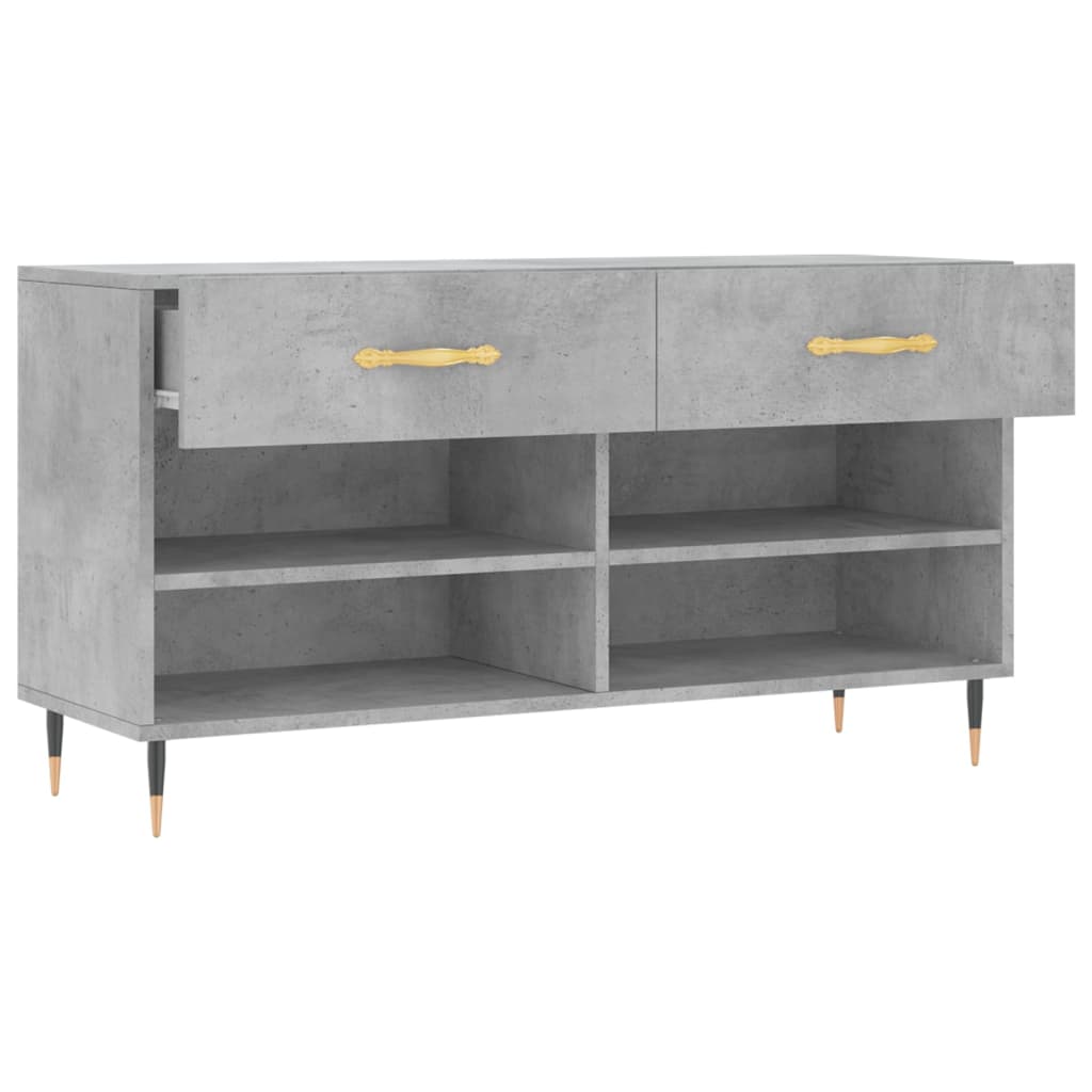 Skobenk betonggrå 102x35x55 cm konstruert tre