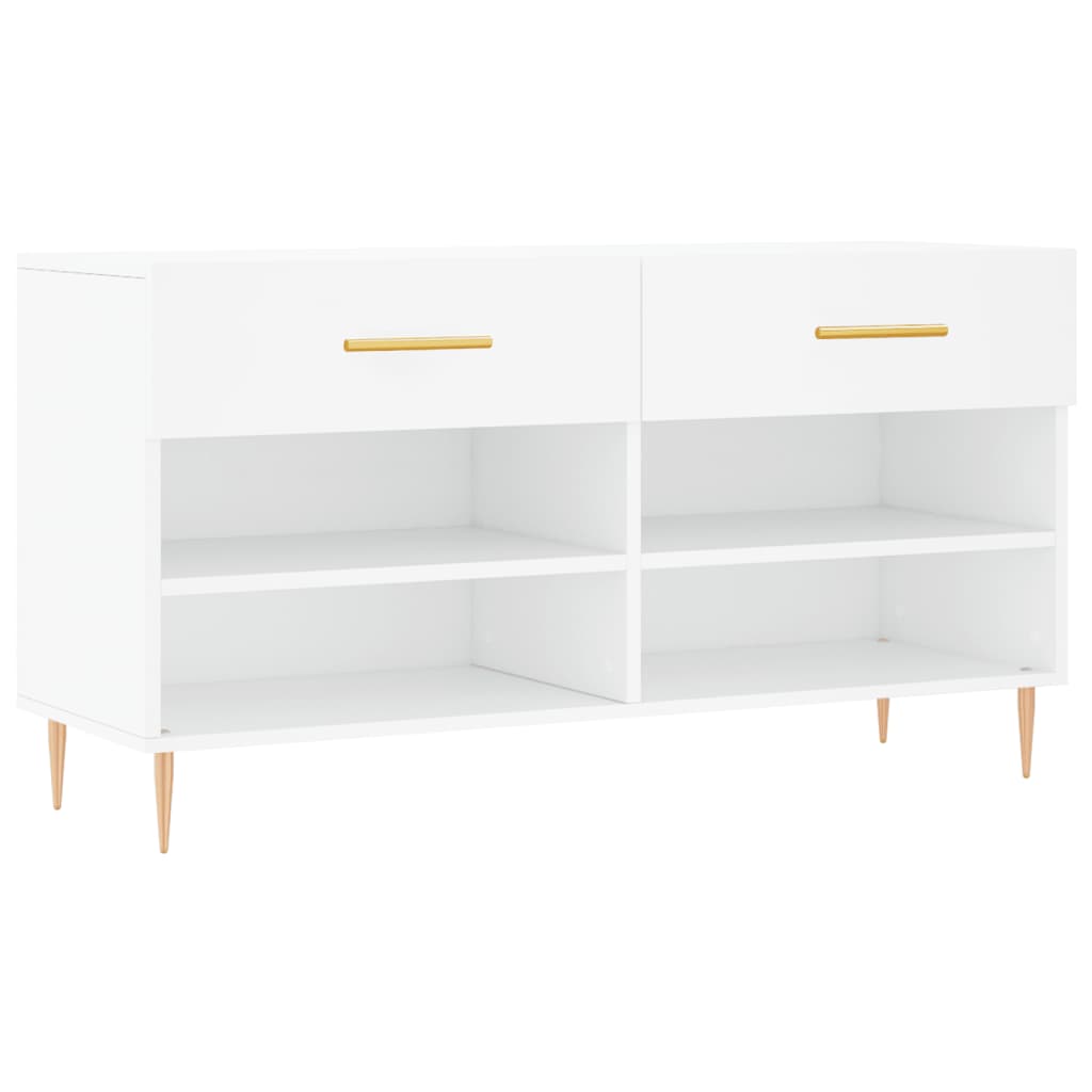 Skobenk hvit 102x35x55 cm konstruert tre
