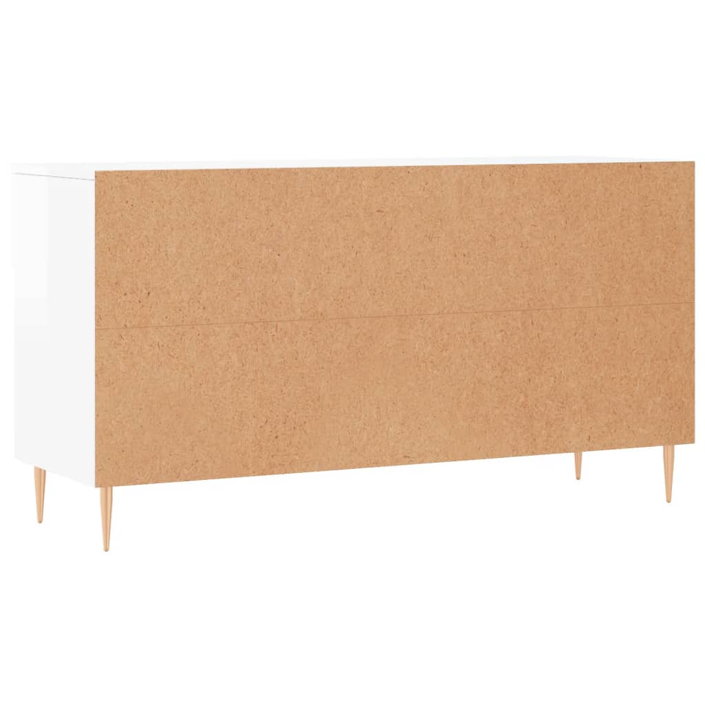 Skobenk høyglans hvit 102x35x55 cm konstruert tre
