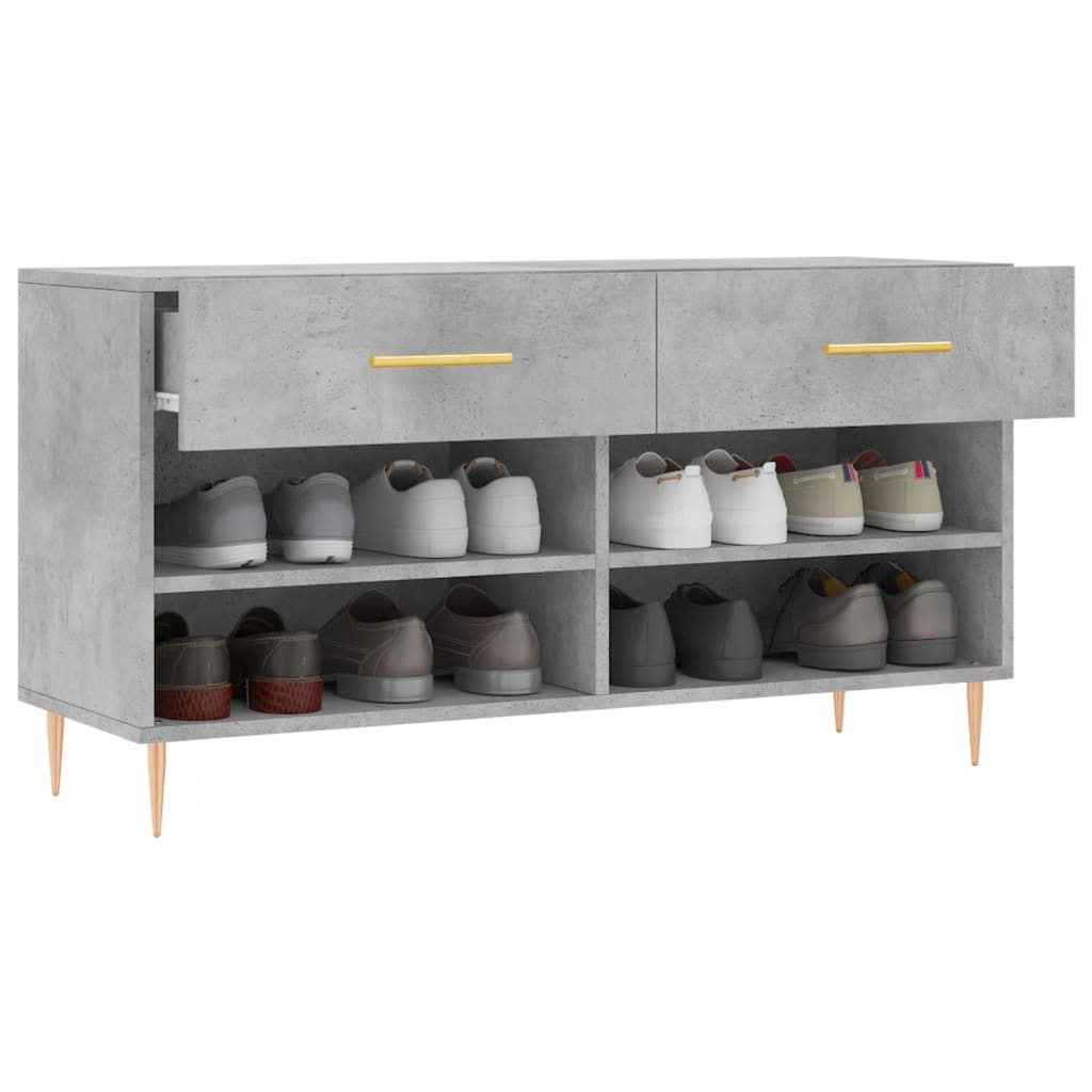 Skobenk betonggrå 102x35x55 cm konstruert tre