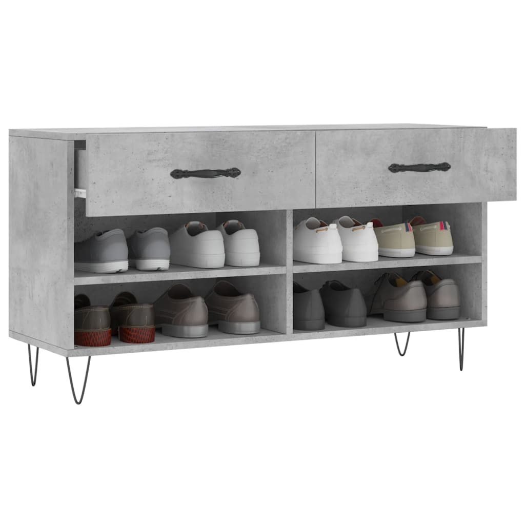 Skobenk betonggrå 102x35x55 cm konstruert tre
