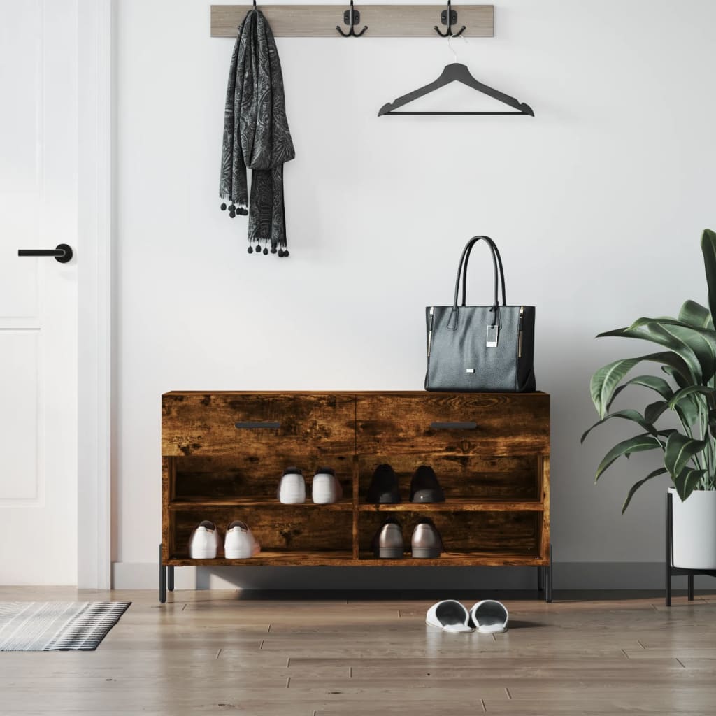 Skobenk røkt eik 102x35x55 cm konstruert tre