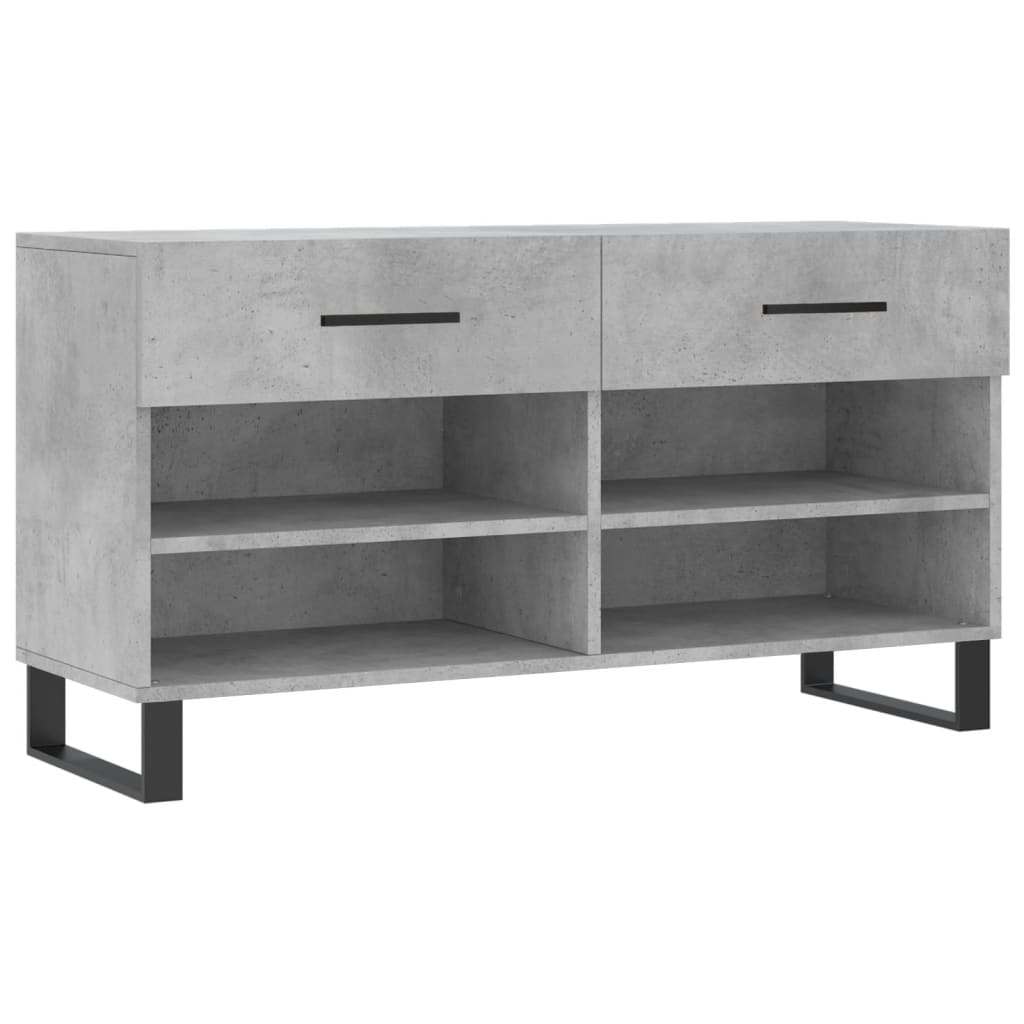 Skobenk betonggrå 102x35x55 cm konstruert tre