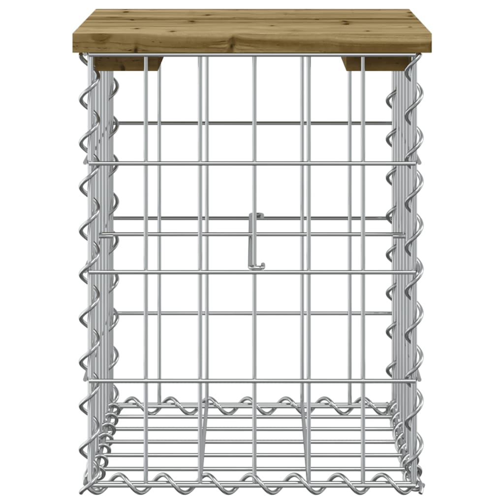 Hagebenk gabiondesign 33x31x42 cm impregnert furu