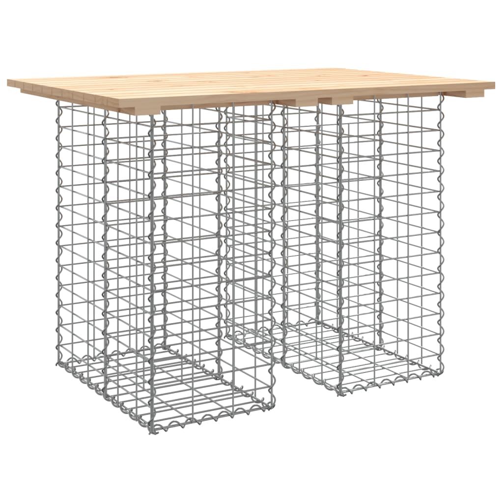 Hagebord gabiondesign 100x70x72 cm heltre furu