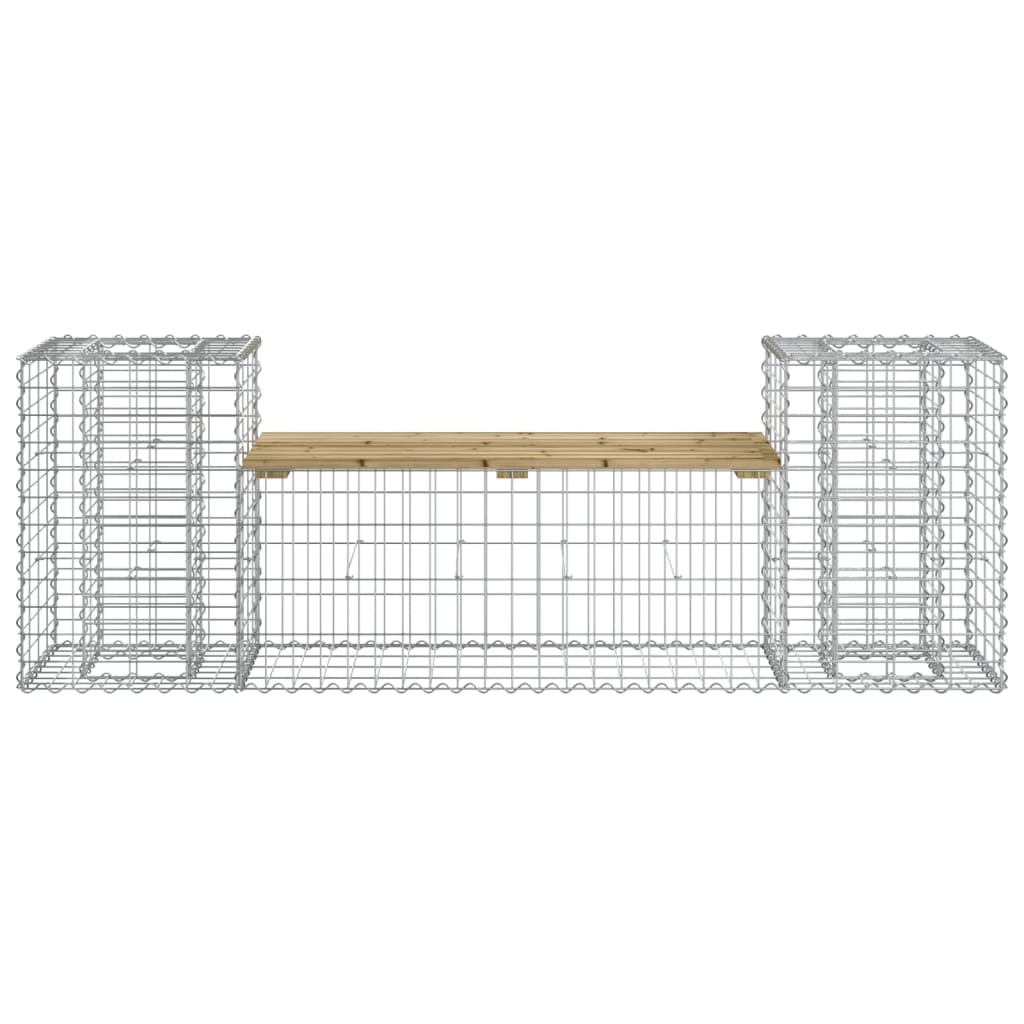 Hagebenk gabiondesign 183x41x60,5 cm impregnert furu
