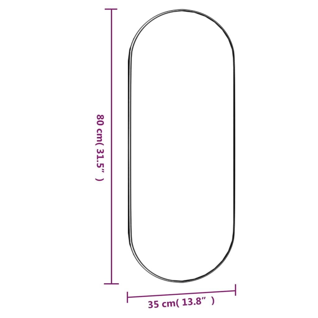 Veggspeil 35x80 cm glass oval