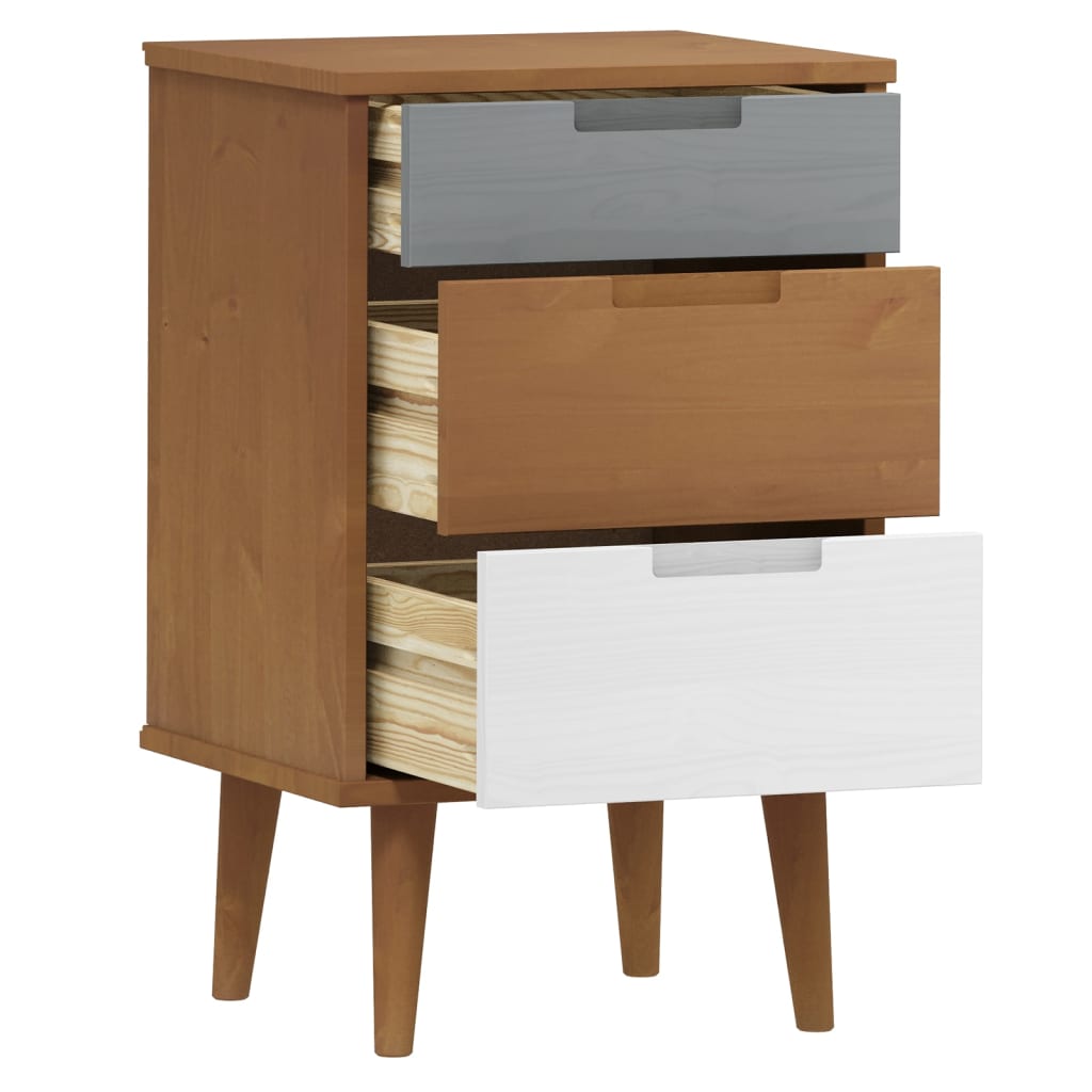 Nattbord MOLDE brun 40x35x65 cm heltre furu