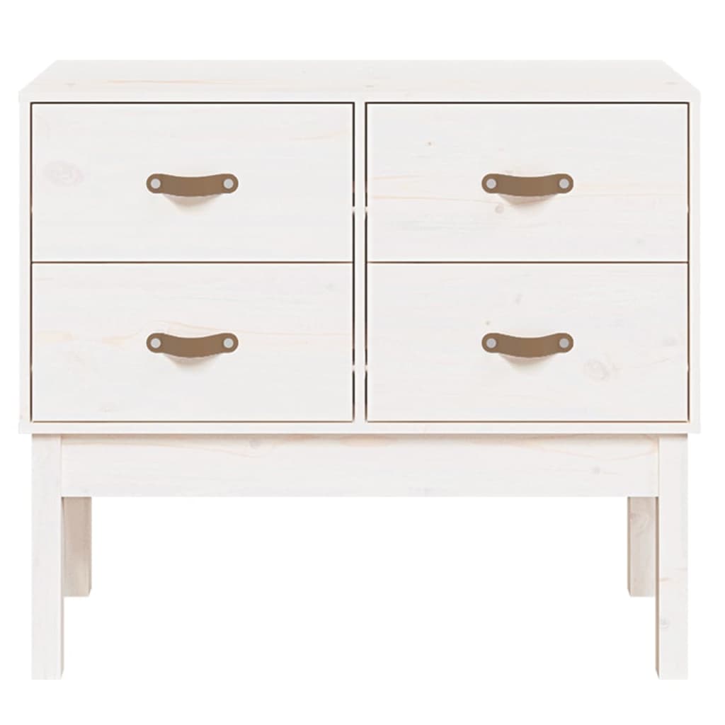 Konsollskap hvit 90x40x78 cm heltre furu