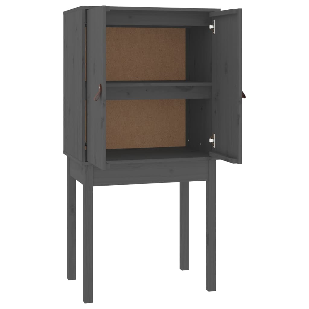 Highboard grå 60x40x120 cm heltre furu