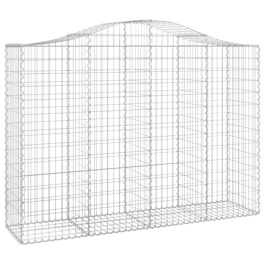 Gabionkurver buede 6 stk 200x50x140/160 cm galvanisert jern