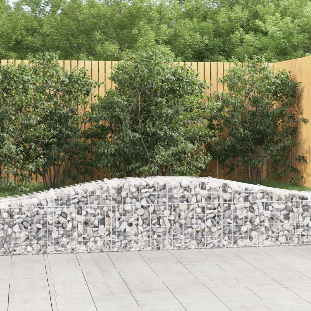Gabionkurver buede 6 stk 400x50x40/60 cm galvanisert jern