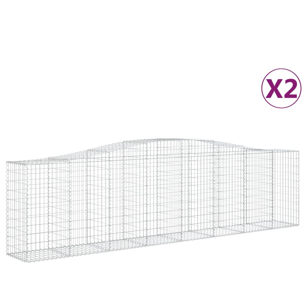 Gabionkurver buede 2 stk 400x50x100/120 cm galvanisert jern