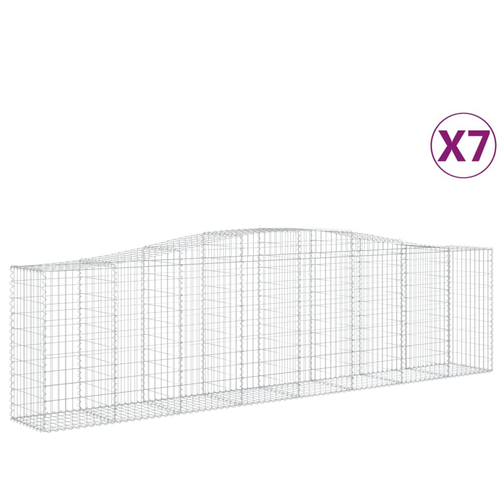 Gabionkurver buede 7 stk 400x50x100/120 cm galvanisert jern