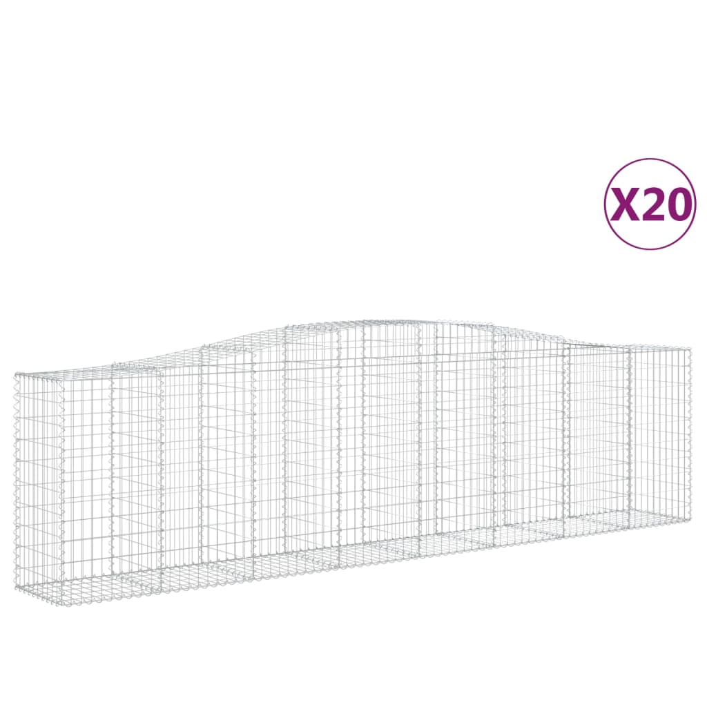 Gabionkurver buede 20 stk 400x50x100/120 cm galvanisert jern