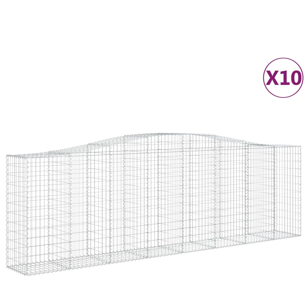 Gabionkurver buede 10 stk 400x50x120/140 cm galvanisert jern