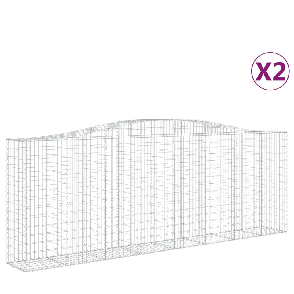 Gabionkurver buede 2 stk 400x50x140/160 cm galvanisert jern