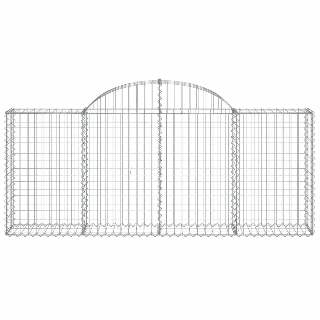 Gabionkurver buede 5 stk 200x30x80/100 cm galvanisert jern