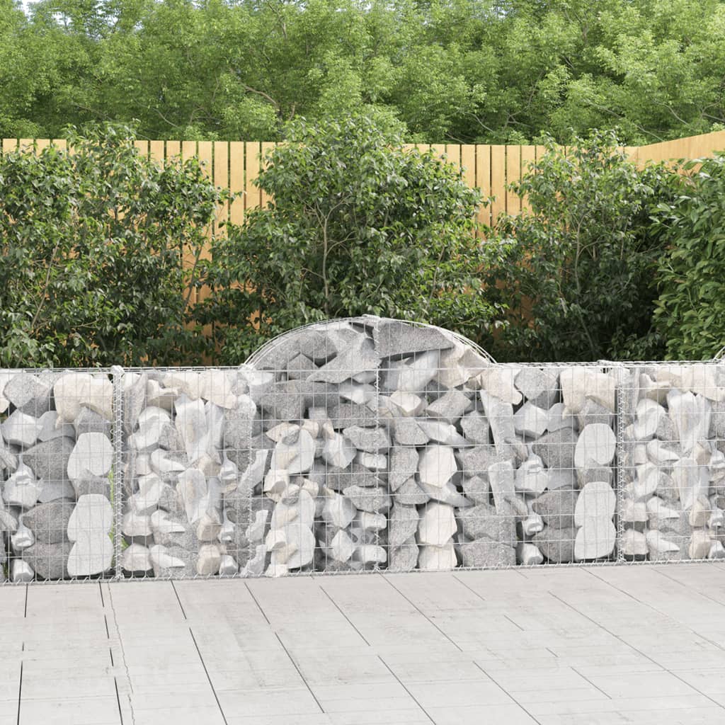 Gabionkurver buede 5 stk 200x30x80/100 cm galvanisert jern