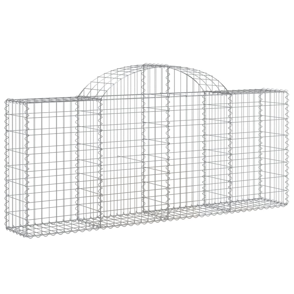 Gabionkurver buede 10 stk 200x30x80/100 cm galvanisert jern