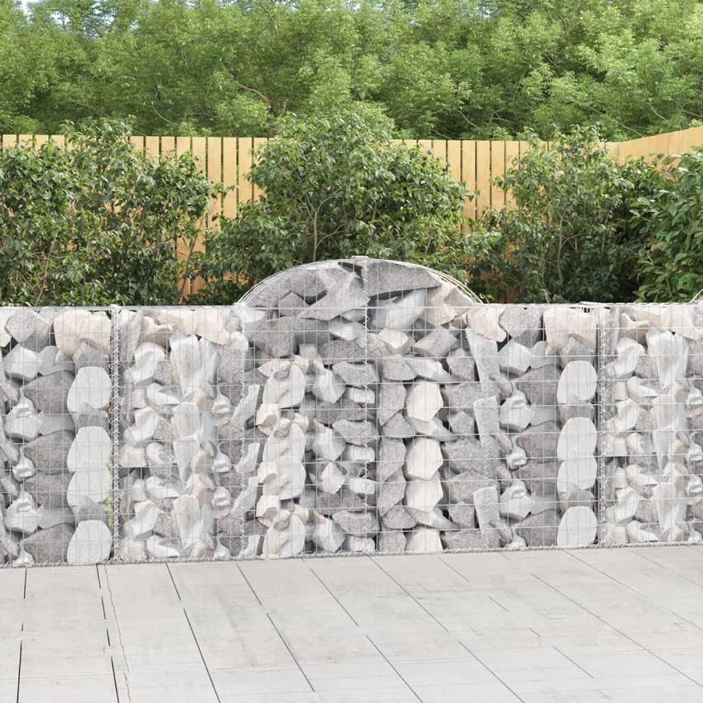 Gabionkurver buede 14 stk 200x30x100/120 cm galvanisert jern