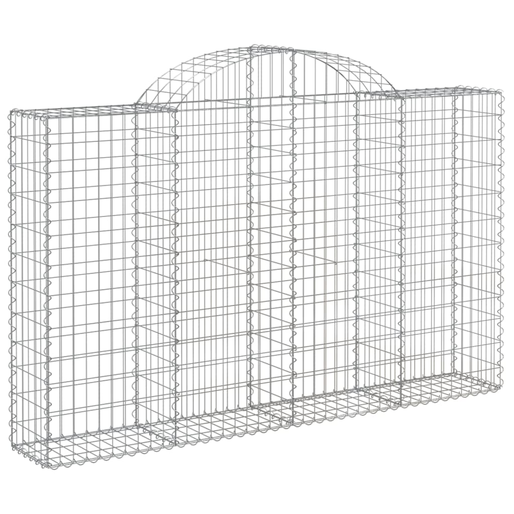Gabionkurver buede 4 stk 200x30x120/140 cm galvanisert jern