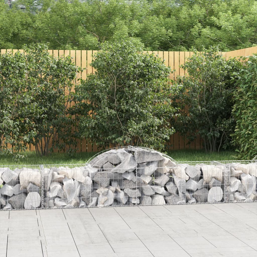 Gabionkurver buede 5 stk 200x50x40/60 cm galvanisert jern