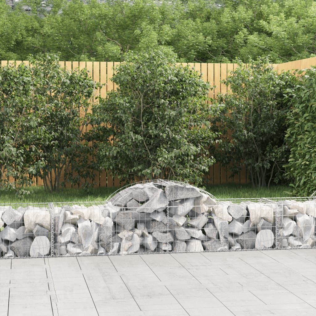 Gabionkurver buede 8 stk 200x50x40/60 cm galvanisert jern