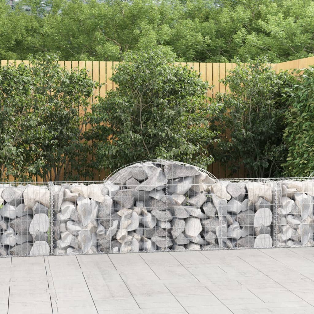 Gabionkurver buede 5 stk 200x50x60/80 cm galvanisert jern