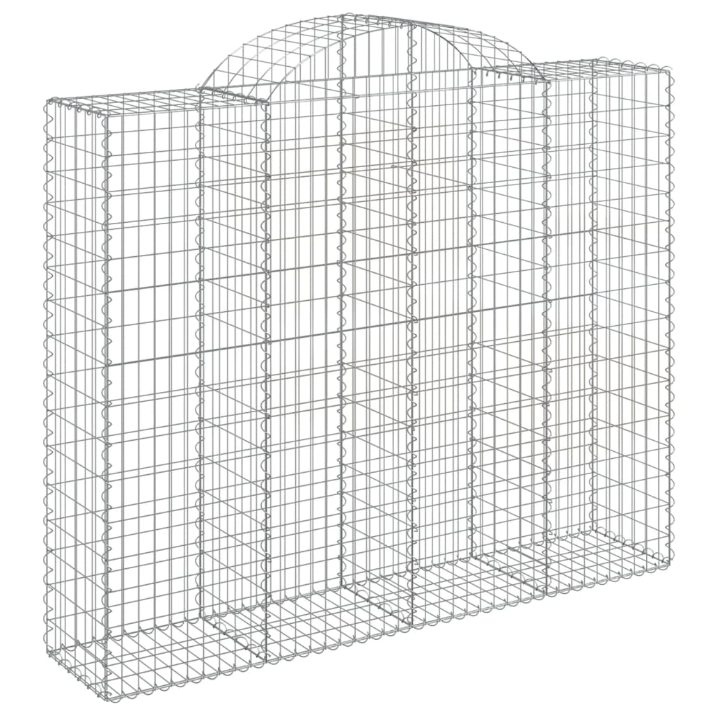 Gabionkurver buede 5 stk 200x50x160/180 cm galvanisert jern