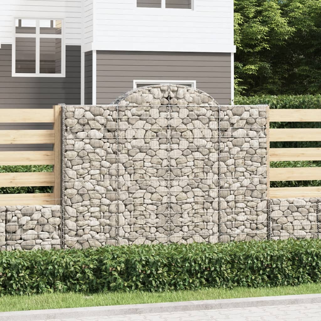 Gabionkurver buede 5 stk 200x50x160/180 cm galvanisert jern