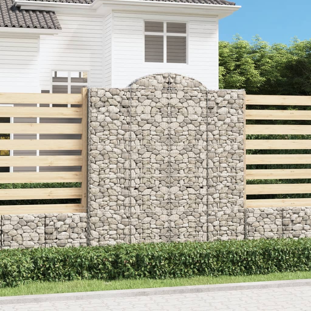 Gabionkurver buede 6 stk 200x50x220/240 cm galvanisert jern