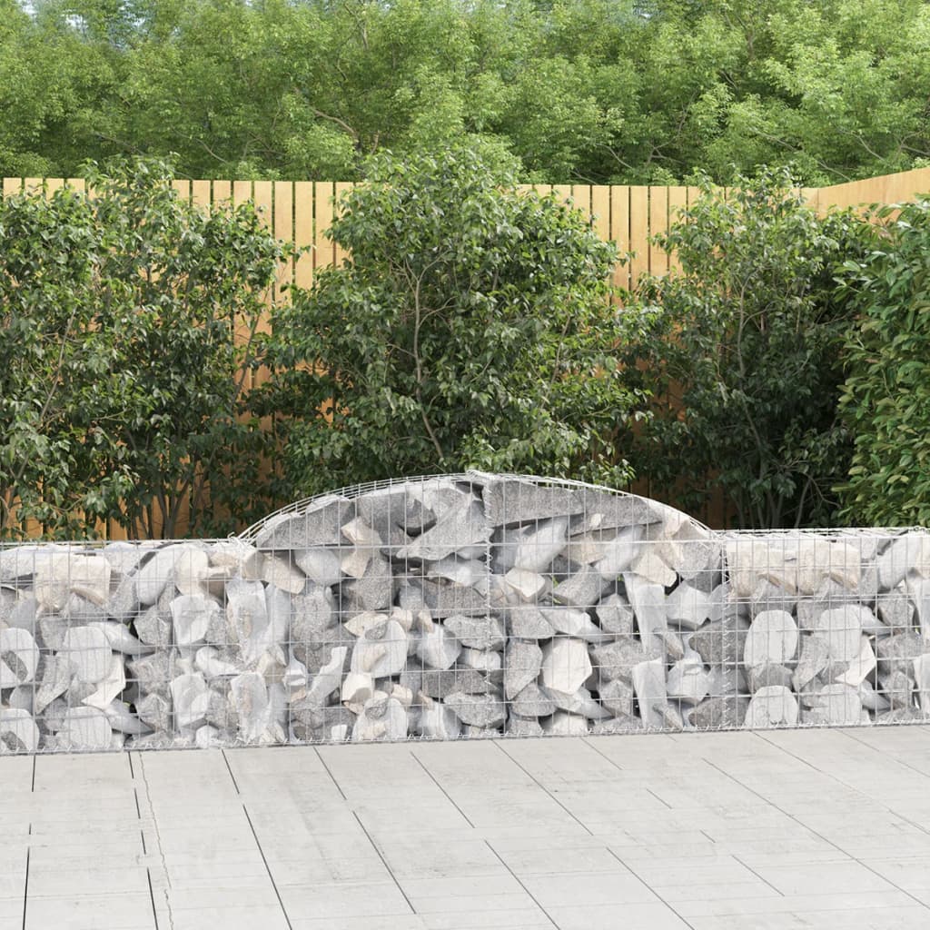 Gabionkurver buede 12 stk 300x30x60/80 cm galvanisert jern