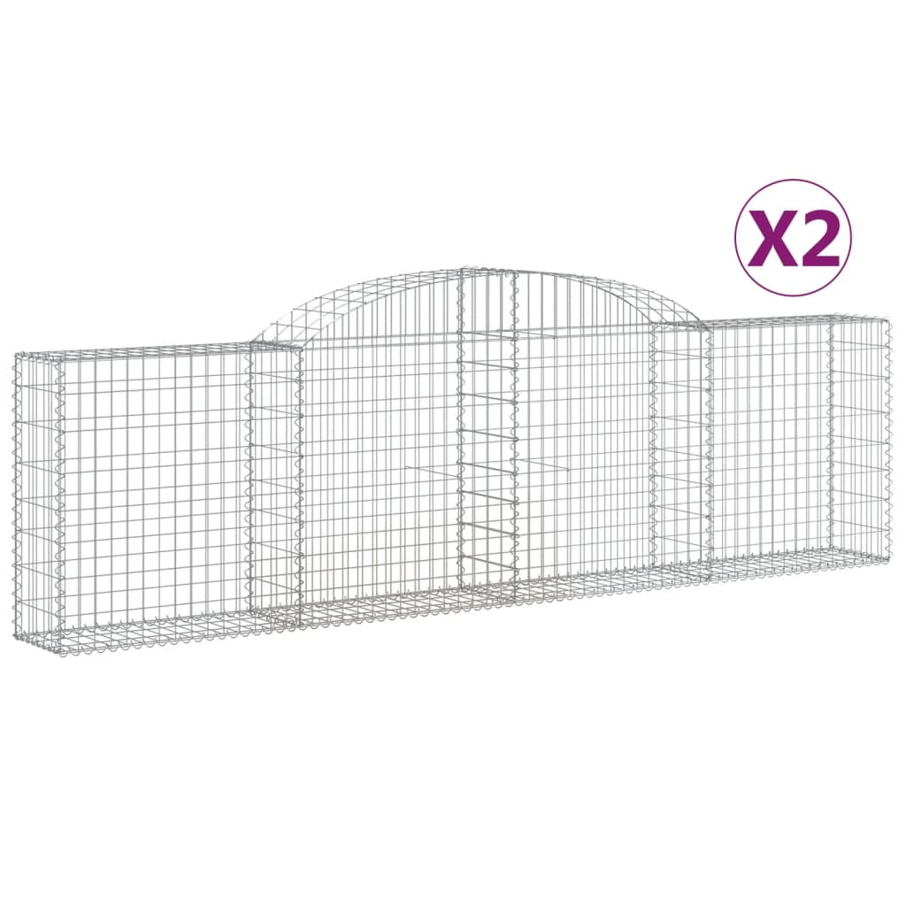 Gabionkurver buede 2 stk 300x30x80/100 cm galvanisert jern