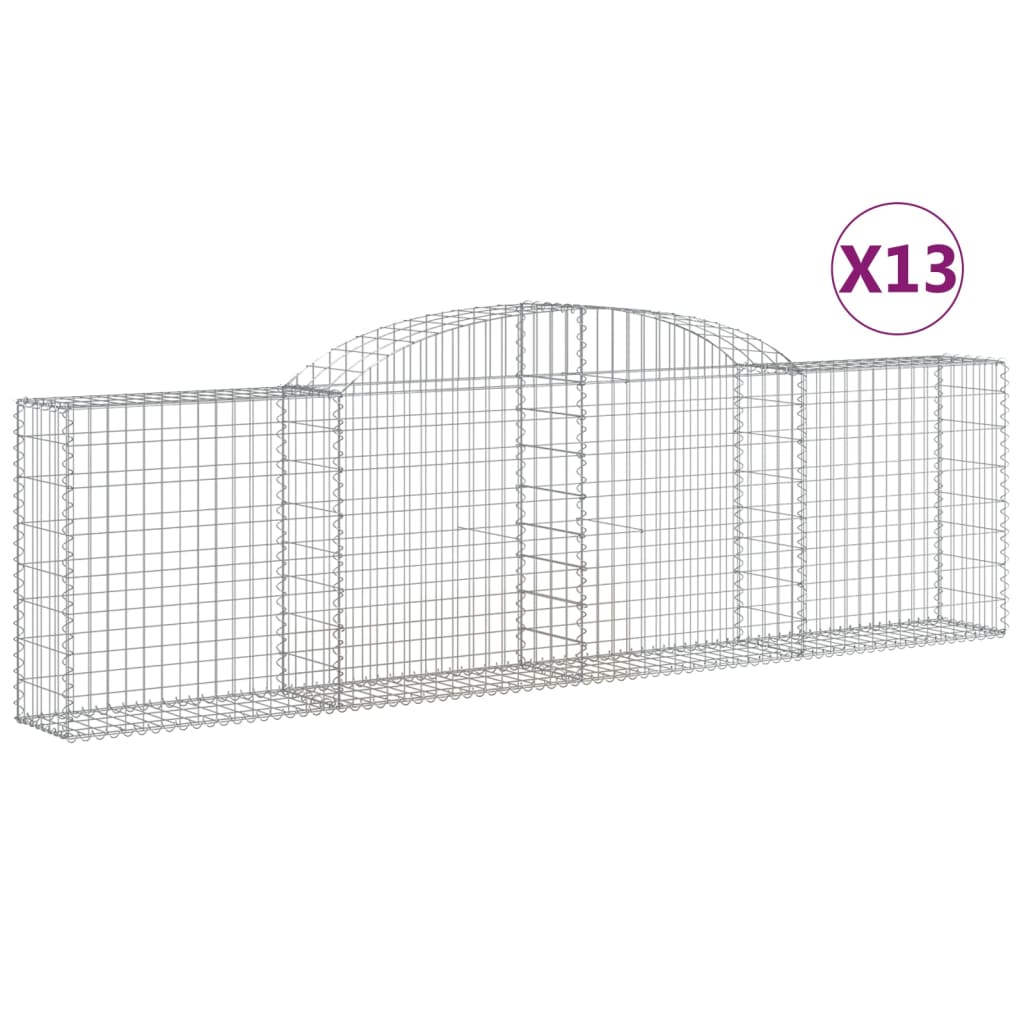 Gabionkurver buede 13 stk 300x30x80/100 cm galvanisert jern