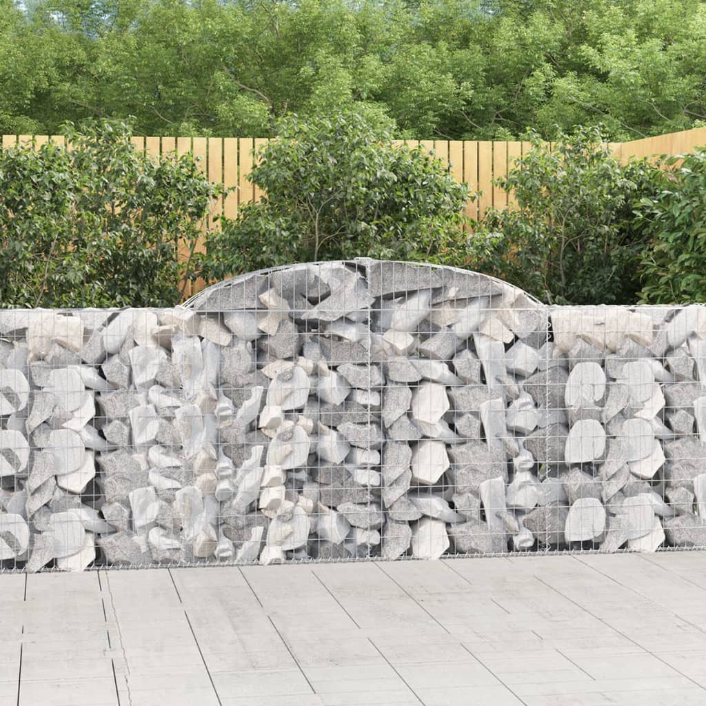 Gabionkurver buede 12 stk 300x30x100/120 cm galvanisert jern