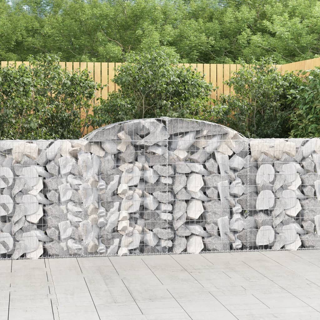 Gabionkurver buede 15 stk 300x30x100/120 cm galvanisert jern