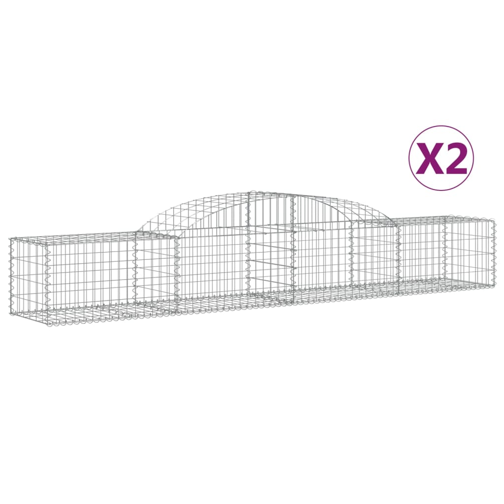 Gabionkurver buede 2 stk 300x50x40/60 cm galvanisert jern