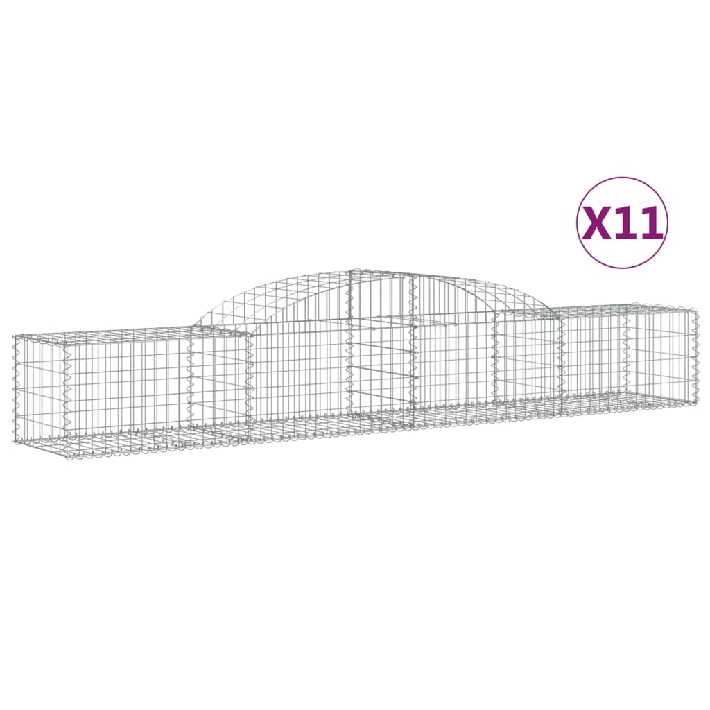 Gabionkurver buede 11 stk 300x50x40/60 cm galvanisert jern