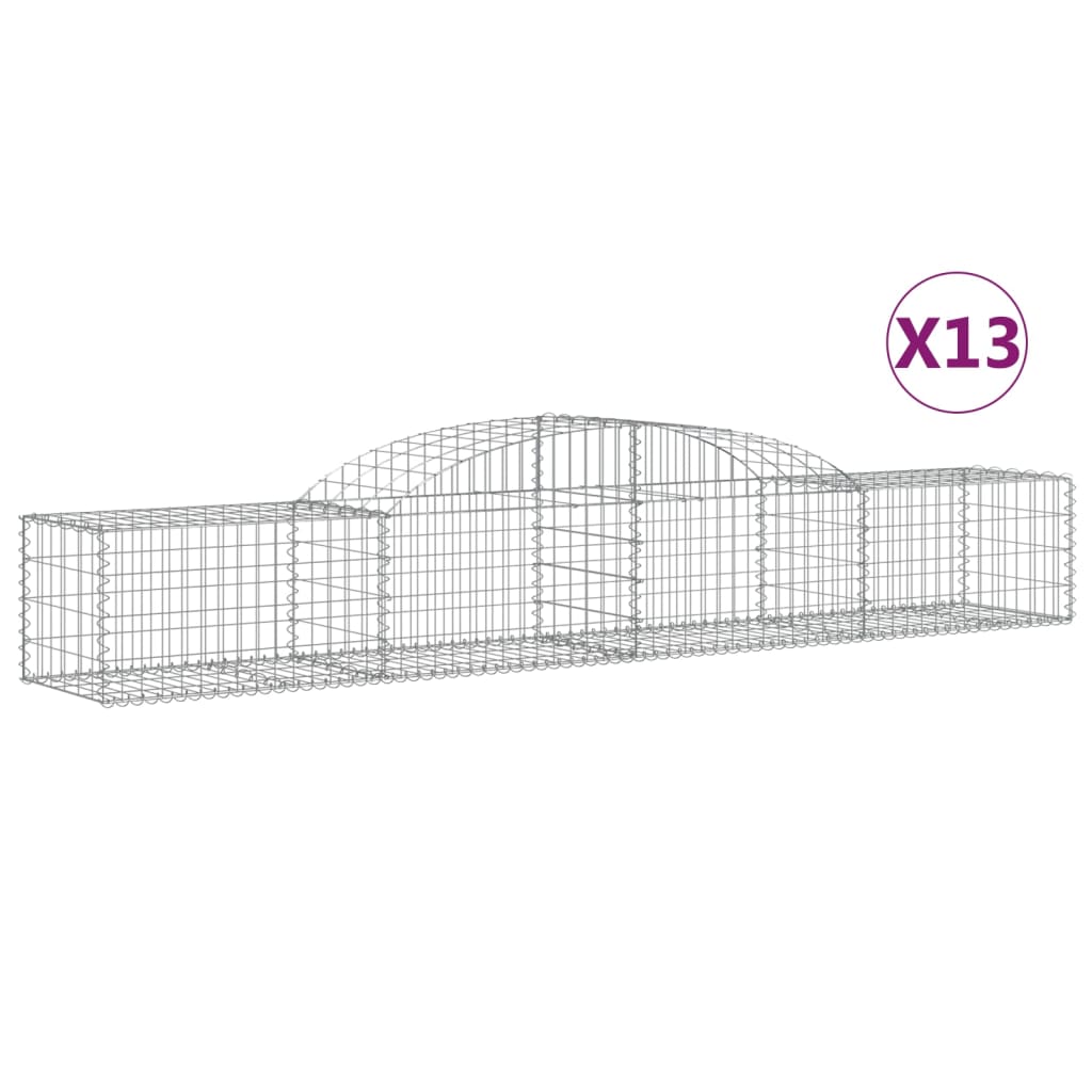 Gabionkurver buede 13 stk 300x50x40/60 cm galvanisert jern