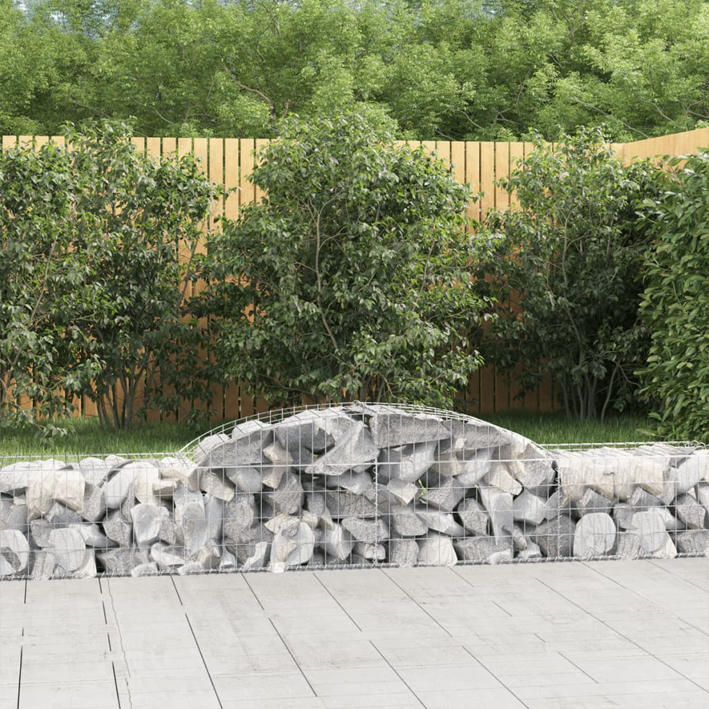 Gabionkurver buede 17 stk 300x50x40/60 cm galvanisert jern