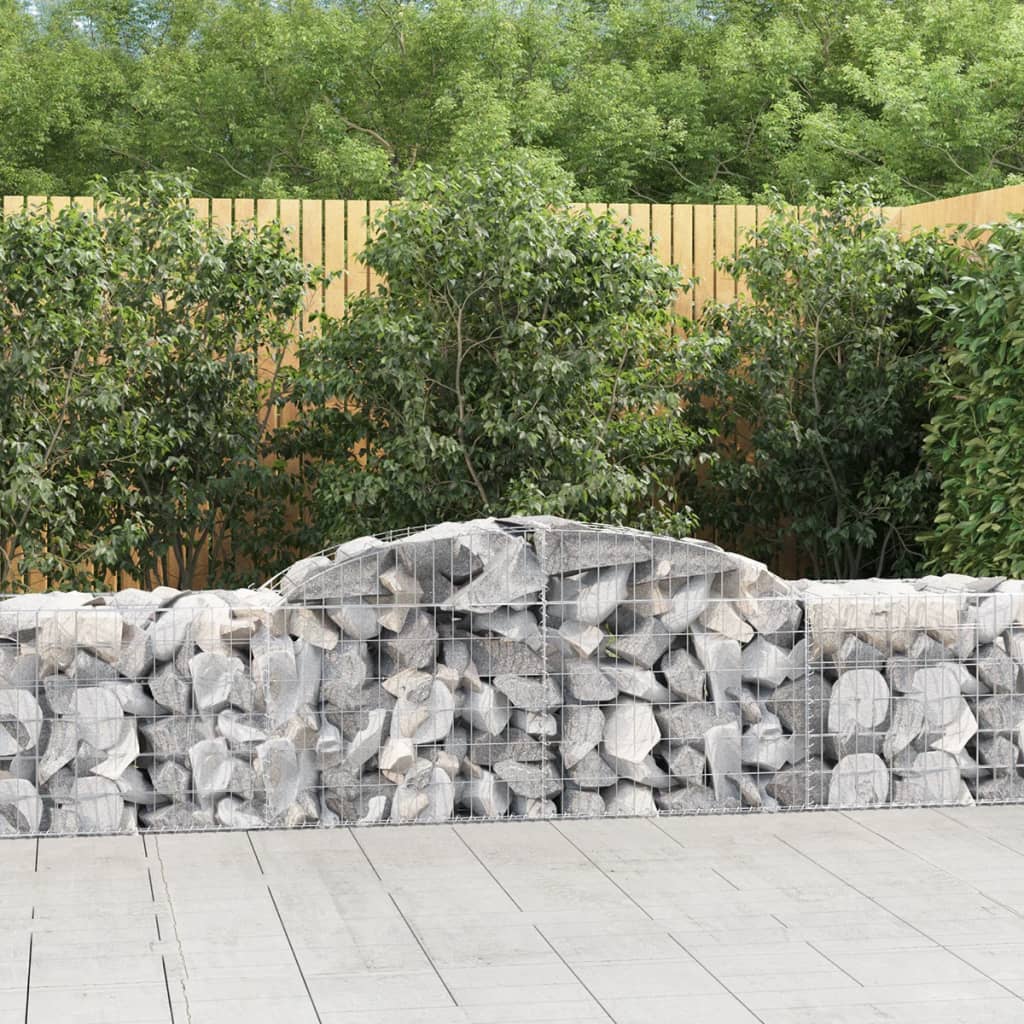 Gabionkurver buede 12 stk 300x50x60/80 cm galvanisert jern