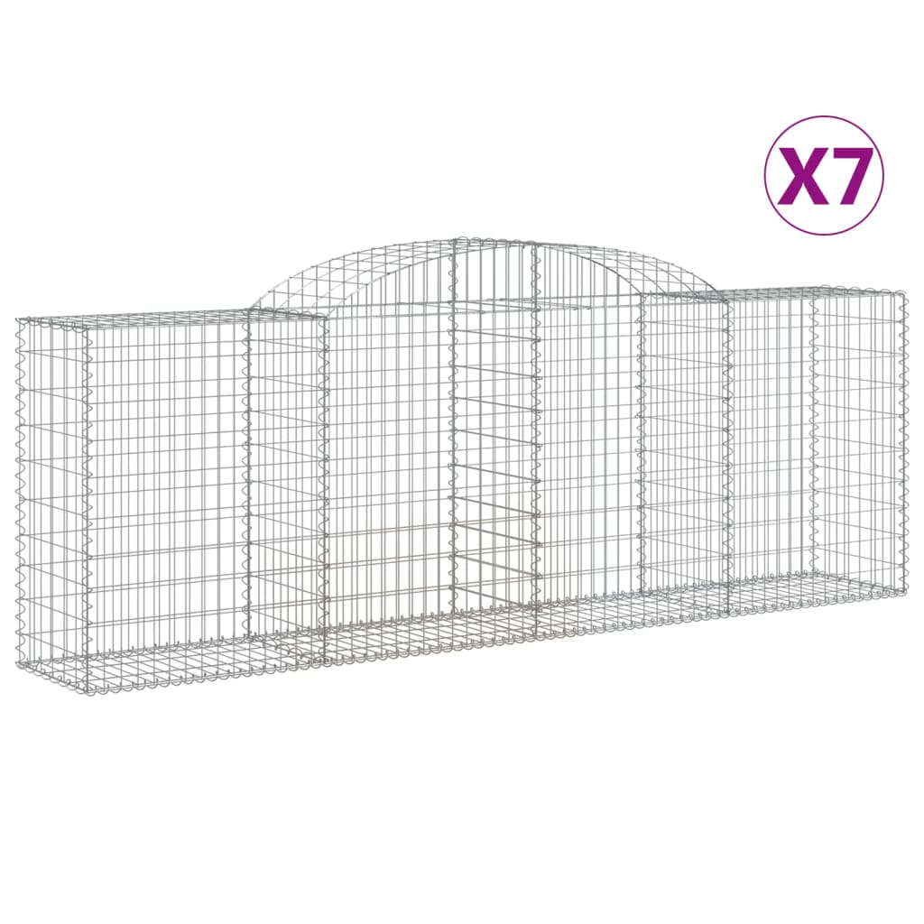Gabionkurver buede 7 stk 300x50x100/120 cm galvanisert jern