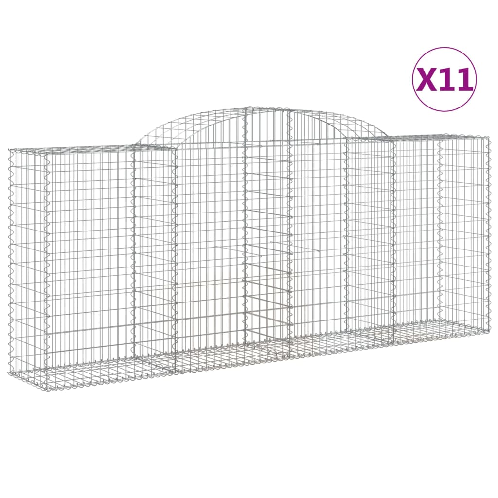 Gabionkurver buede 11 stk 300x50x120/140 cm galvanisert jern