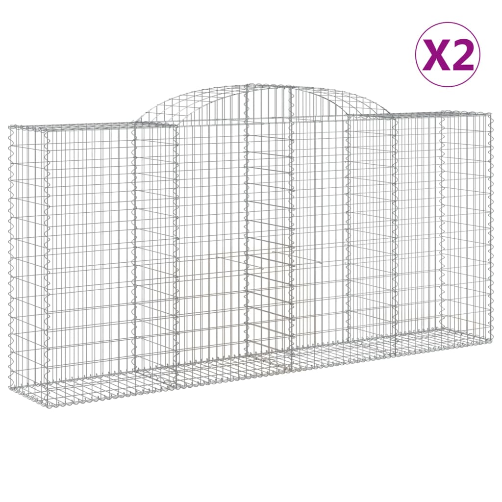 Gabionkurver buede 2 stk 300x50x140/160 cm galvanisert jern