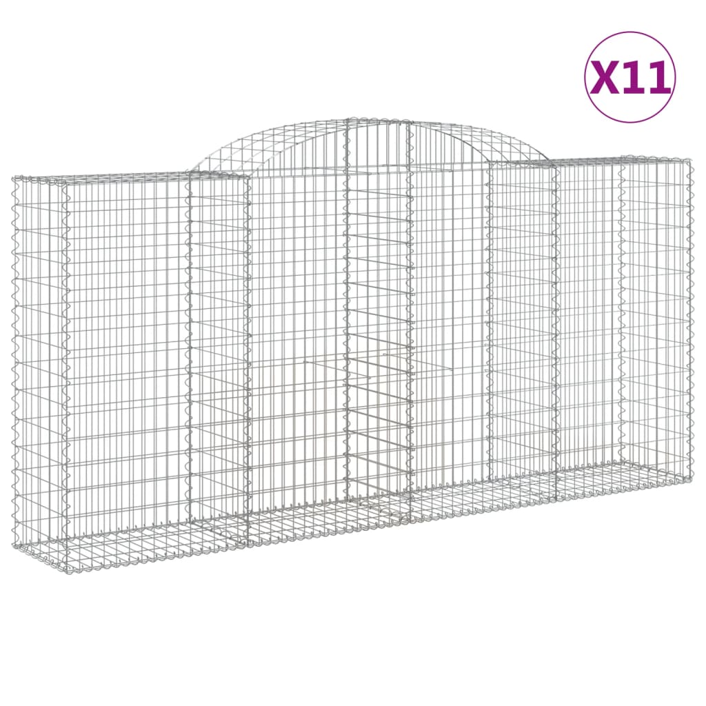 Gabionkurver buede 11 stk 300x50x140/160 cm galvanisert jern