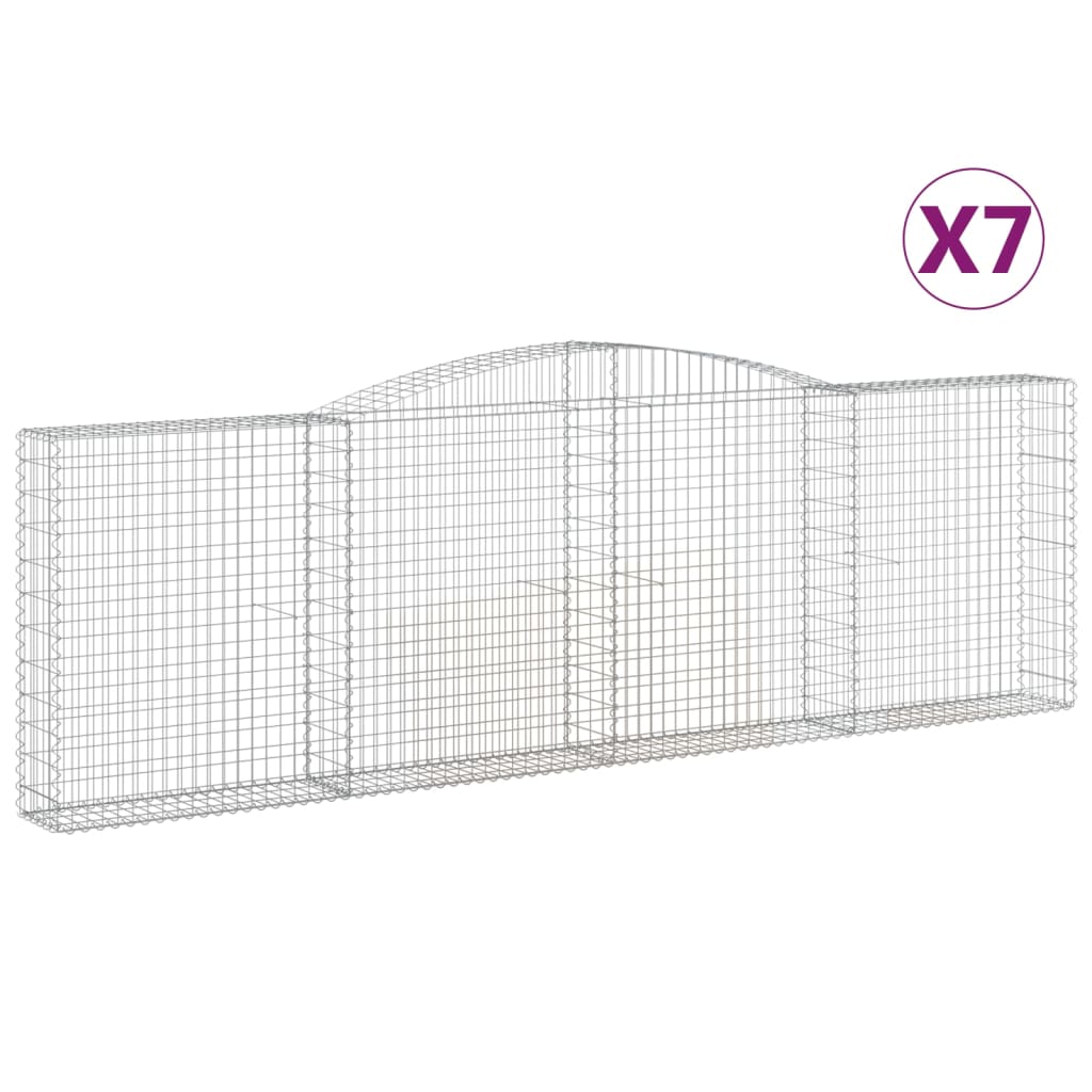 Gabionkurver buede 7 stk 400x30x120/140 cm galvanisert jern