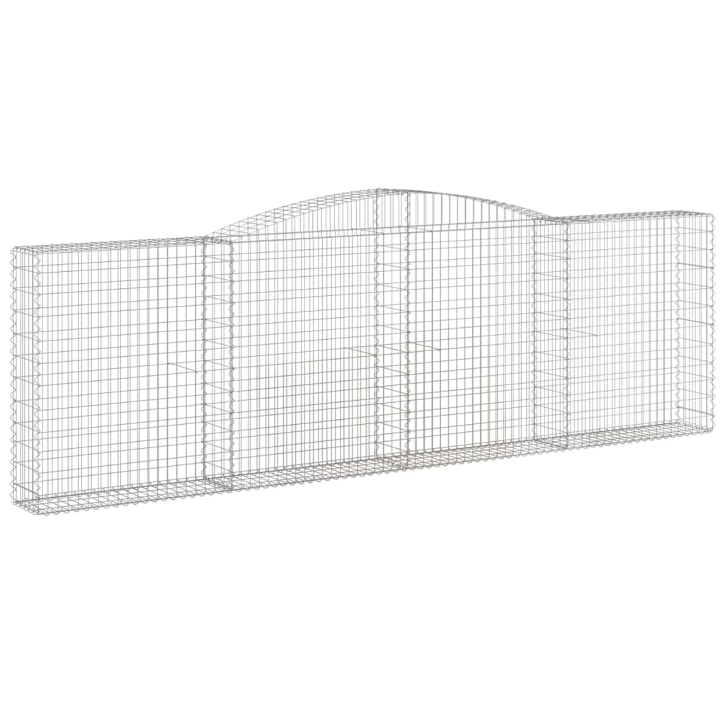 Gabionkurver buede 8 stk 400x30x120/140 cm galvanisert jern